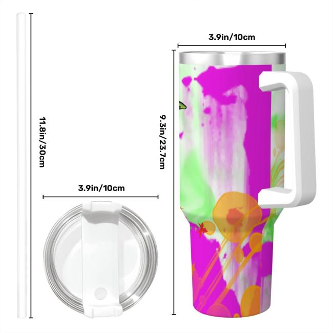Tumbler mit Hundemotiv Angel - Edelstahl, Becher, 1L, mit Strohhalm, bunt, Motive in Digitaler Popart, AmStaff, Staffordshire, SOKA, Listenhund